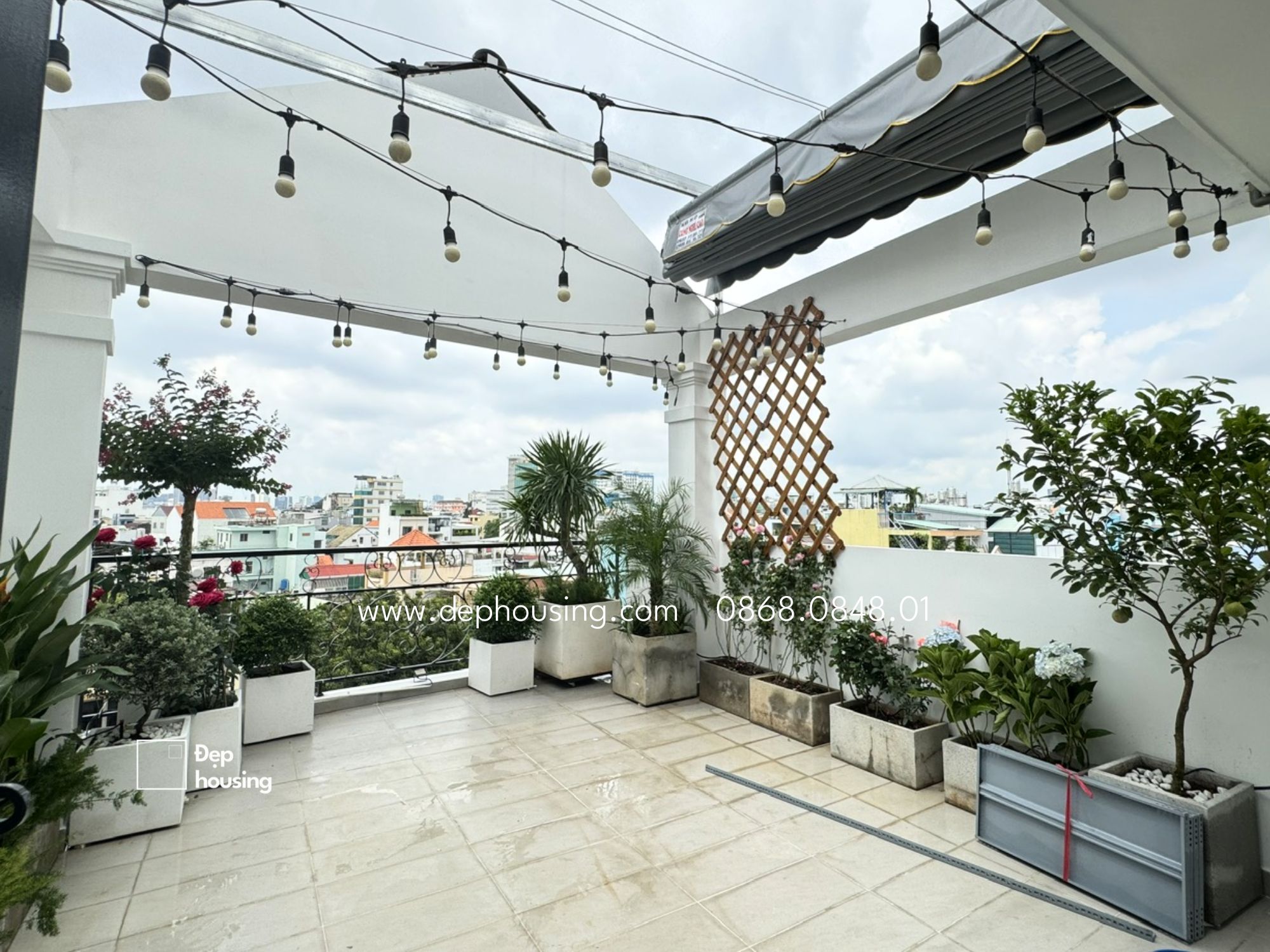 Trồng cây sân thượng Bình Thạnh HCM